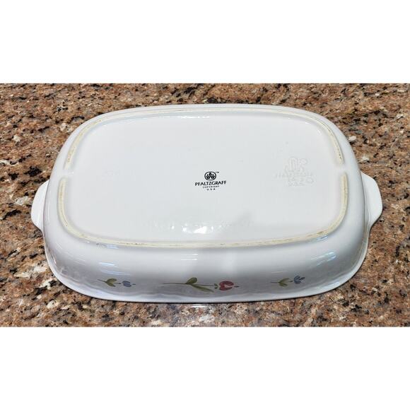 PFALTZGRAFF U.S.A. 13" x 9" Rectangular Baker Casserole Blue And Red Flowers - Picture 6 of 16